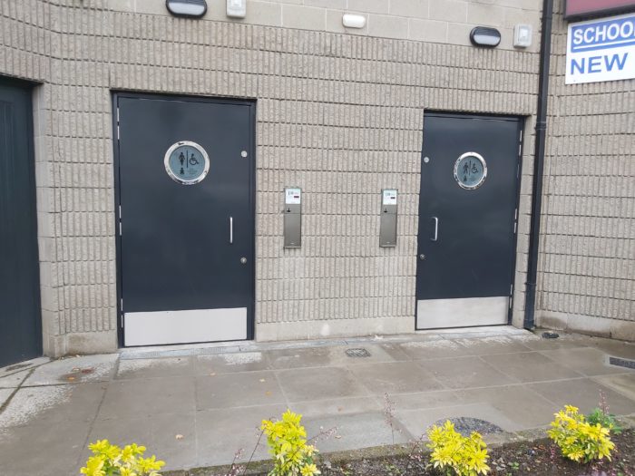 Toilet Doors with Coin Access Control